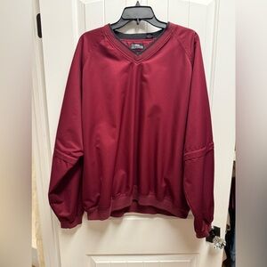 PGA TOUR WIND AND WATER RESISTANT V-NECK Maroon PULLOVER SIZE XL EUC